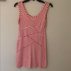 White and pink tight dress